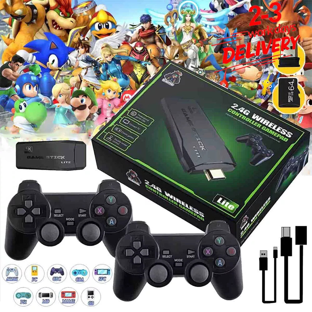 🕹️ Consola Retro 4K Inalámbrica con 2 Mandos 🧠